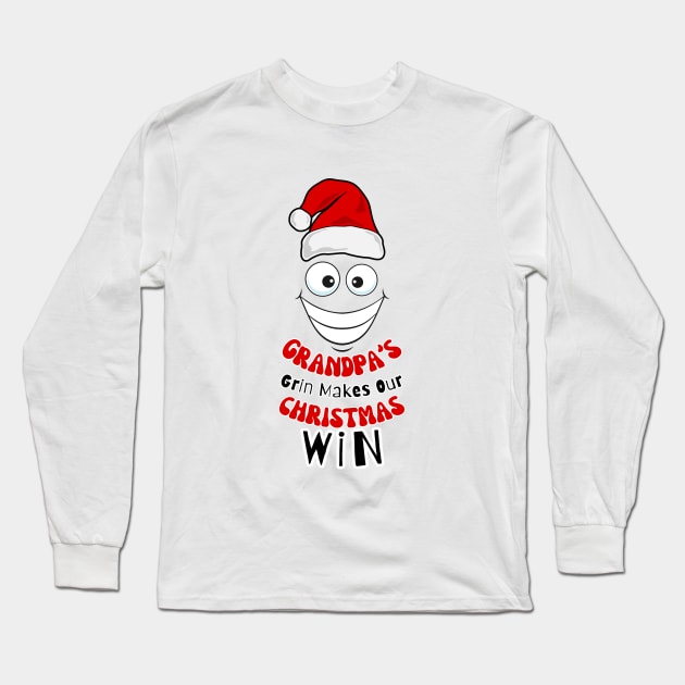 Grandpa's Christmas Grin Long Sleeve T-Shirt by DaShirtXpert